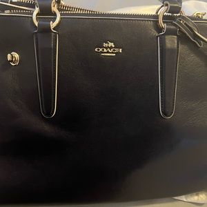 Navy Blue and cream Coach handbag